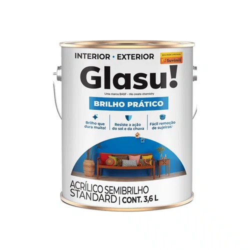 Acrílico Brilho Prático Amarelo Ouro 3,6L | Glasu