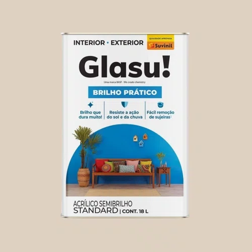 Acrílico Brilho Prático Palha 18L | Glasu