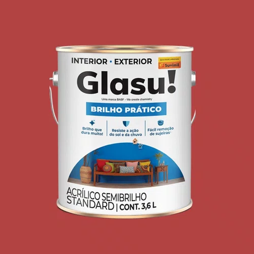 Acrílico Brilho Prático Urucum 3,6L | Glasu