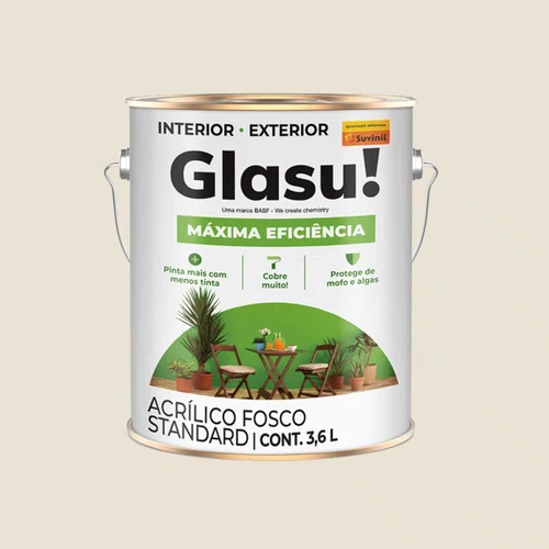 Acrílico Fosco Máxima Eficiência Algodão-Egípcio 3,6L |  Glasu