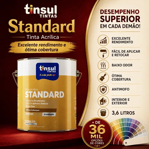 Base A Acrílico Standard Fosco 3,2L | Tinsul