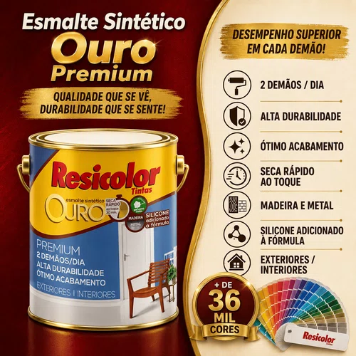Base Clara Esmalte Sintético Ouro 810ml | Resicolor