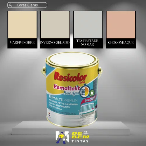 Base Clara Esmaltelit Acetinada Base Água 3,24l Resicolor
