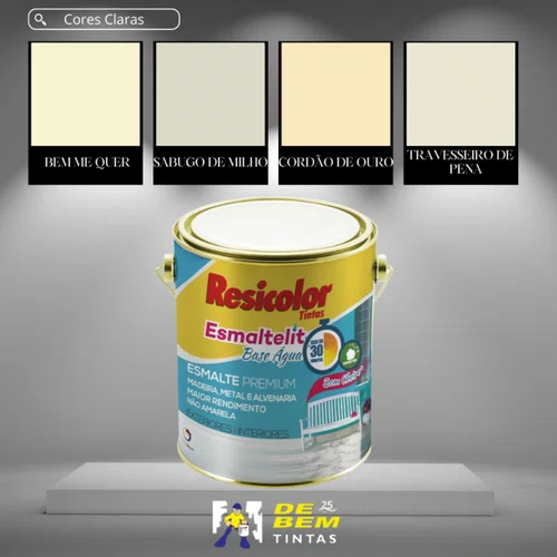 Base Clara Esmaltelit Acetinada Base Água 3,24l Resicolor