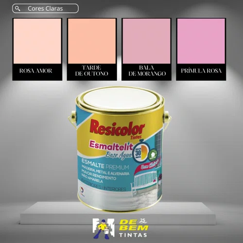 Base Clara Esmaltelit Acetinada Base Água 3,24l Resicolor