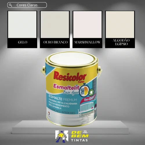 Base Clara Esmaltelit Acetinada Base Água 3,24l Resicolor
