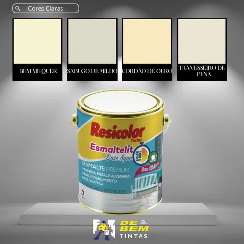 Base Clara Esmaltelit Brilhante Base Água 3,24l Resicolor