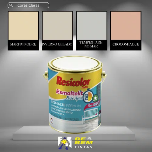 Base Clara Esmaltelit Brilhante Base Água 3,24l Resicolor