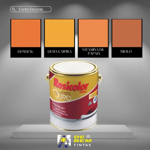 Base Escura Acrílica Ouro Fosco 810ML Resicolor