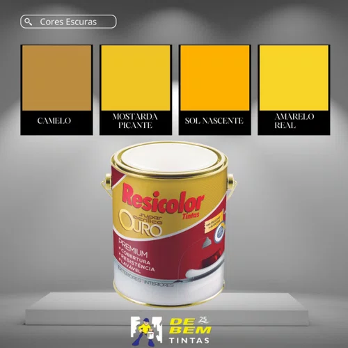Base Escura Acrílica Ouro Semibrilho 3,24L | Resicolor