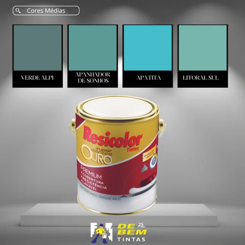 Base Média Acrílica Ouro Fosco 3,24L | Resicolor