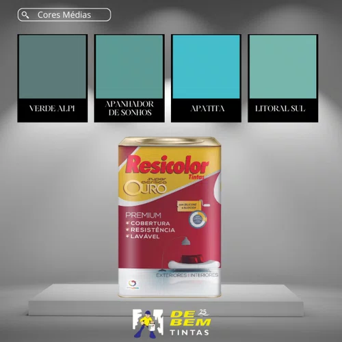 Base Média Acrílica Ouro Semibrilho 16,2L | Resicolor