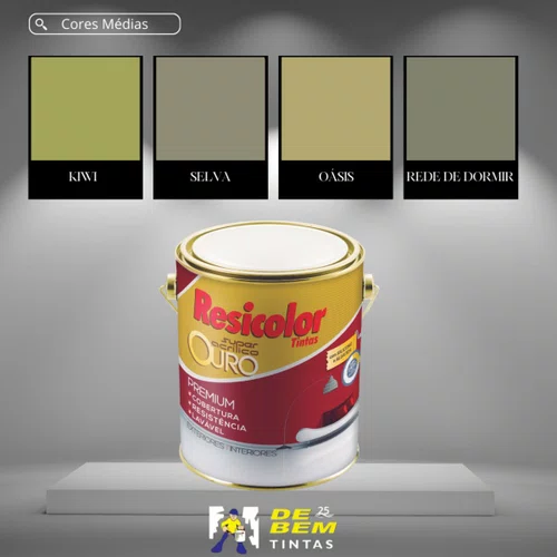 Base Média Acrílica Ouro Semibrilho 3,24L | Resicolor