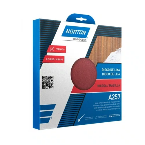 Disco Lixa A-257 G-180 225mm 8 Furos | Norton