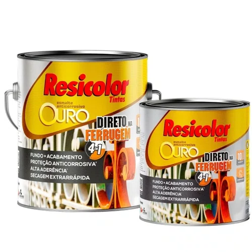 Esmalte Anticorrosivo Ouro Branco 900ml | Resicolor