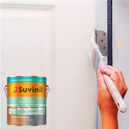 Esmalte Cor & Prot Brilhante Branco Base Água  3,6l |Suvinil