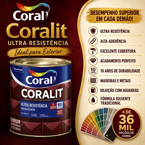 Esmalte Coralit Base P Alto Brilho 800ml | Coral