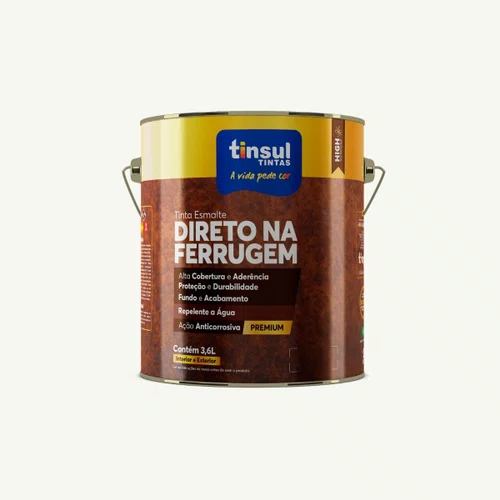 Esmalte Direto na Ferrugem Branco Brilhante 3,6L | Tinsul