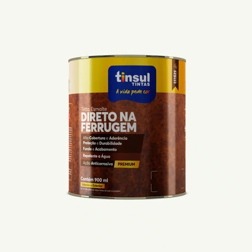 Esmalte Direto Na Ferrugem Branco Brilhante 900ml | Tinsul