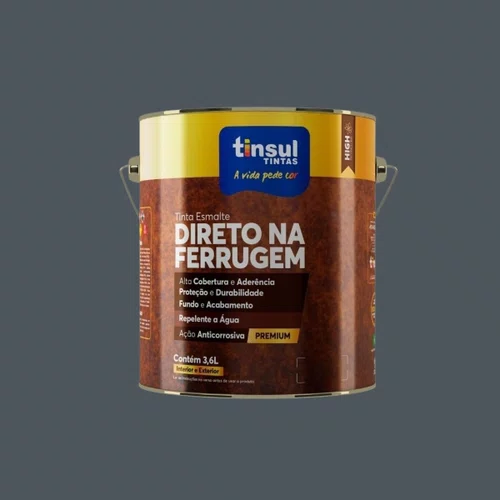Esmalte Direto Na Ferrugem Chumbo Brilhante 3,6l | Tinsul