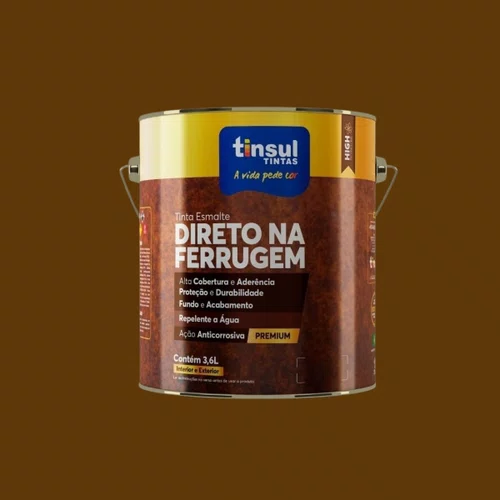 Esmalte Direto Na Ferrugem Marrom Brilhante 3,6l | Tinsul