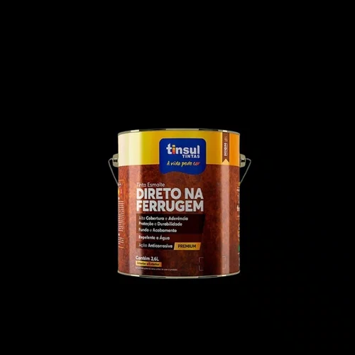 Esmalte Direto na Ferrugem Preto Brilhante 3,6L | Tinsul