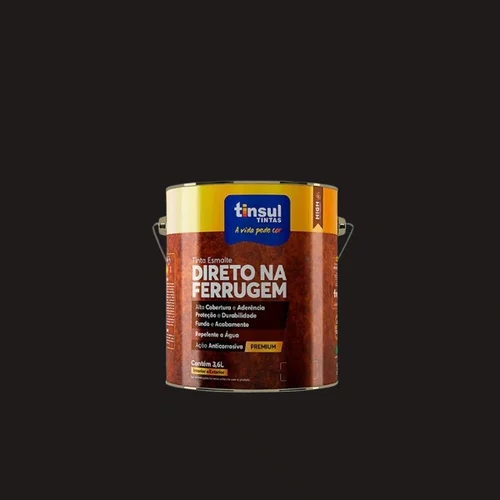 Esmalte Direto Na Ferrugem Preto Fosco 900ml | Tinsul