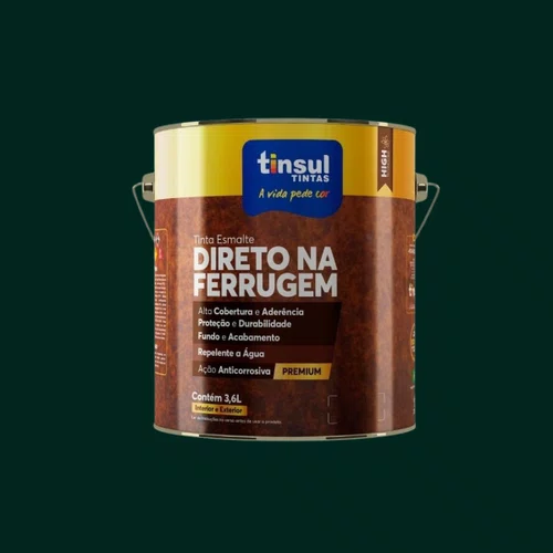 Esmalte Direto Na Ferrugem Verde Brilhante 3,6l | Tinsul