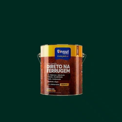 Esmalte Direto na Ferrugem Verde Brilhante 900ml | Tinsul