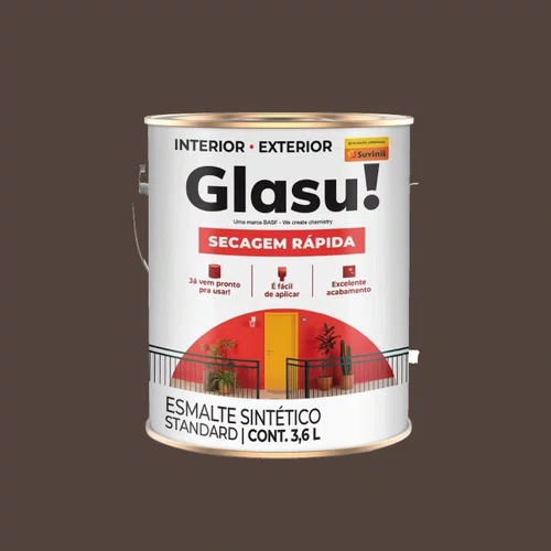 Esmalte Sintético Brilhante Marrom 3,6L | Glasu