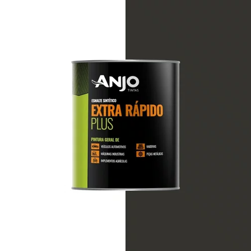 Esmalte Sintético Plus Preto Fosco 900ml | Anjo