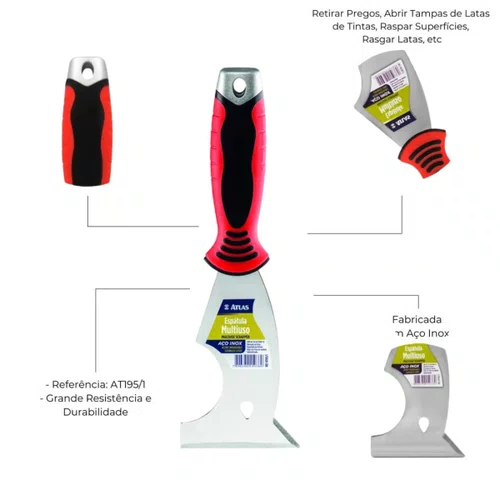 Espátula Multiuso Aço Inox Ref195/1 | Atlas