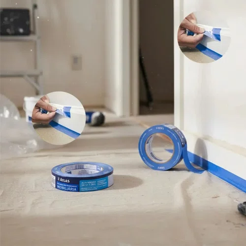 Fita Crepe Azul Imobiliária 24mm x 50m | Atlas