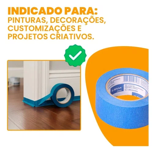 Fita Crepe Azul Imobiliária 48mm x 50m | Atlas