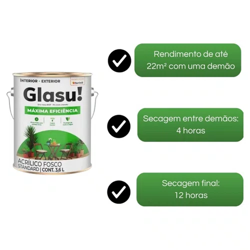 Glasu Acrílico Máxima Eficiência Branco Neve 3,6l | Suvinil