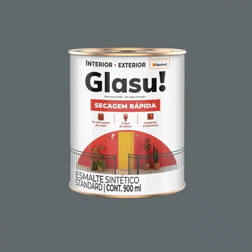 Glasu Esmalte Sintético Brilhante Cinza Escuro 0,9L | Suvinil