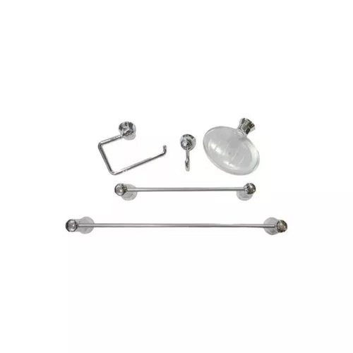 Kit acessórios banheiro essencial cristal 5 peças bella arte