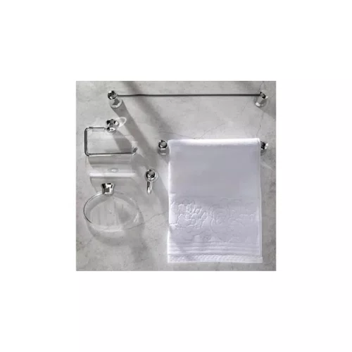 Kit acessórios banheiro essencial cristal 5 peças bella arte