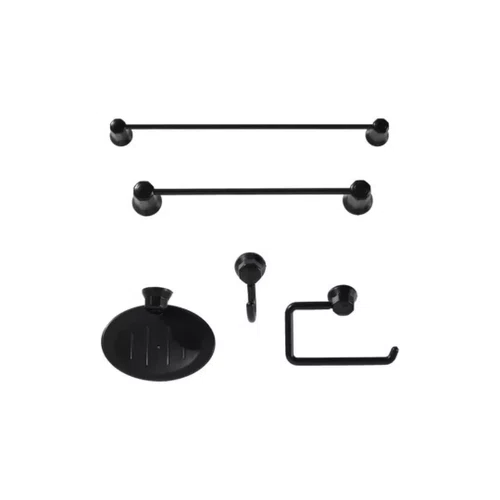 Kit acessórios wc essencial preto fosco 5 peças bella arte
