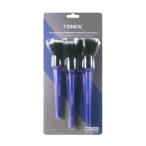 Kit de 3 Pincéis para Detalhamento Automotivo | Vonixx