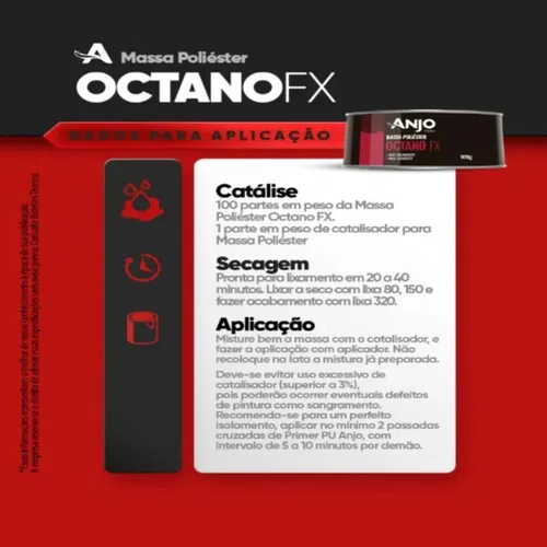 Massa Poliéster Octano FX 900g | Anjo