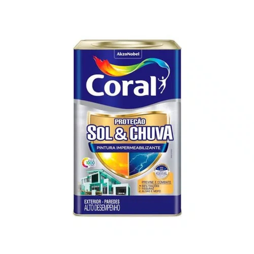 Coral Sol e Chuva Pintura Impermeabilizante Branco 18L