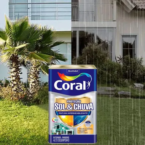 Coral Sol e Chuva Pintura Impermeabilizante Branco 18L