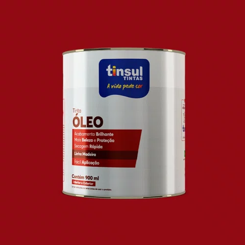 Tinta á Óleo Assoalho Vermelho Óxido 900ml | Tinsul