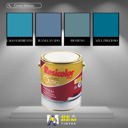 Tinta Acrílica Base Média Ouro Fosco 810ml | Resicolor