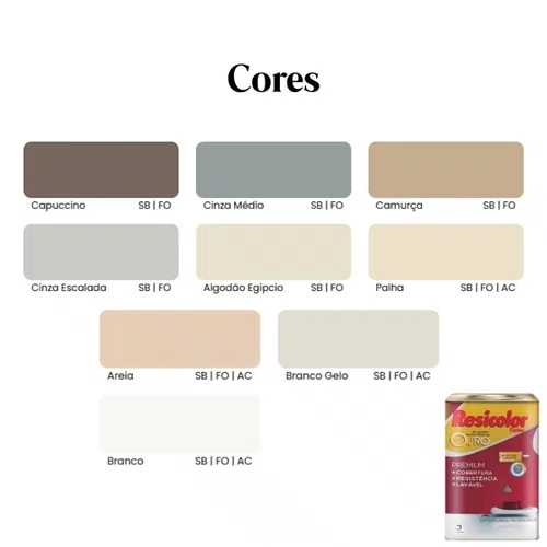 Tinta Acrílica Ouro Branco SB 18L | Resicolor