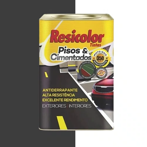 Tinta para Piso Preto Acetinado 18l | Resicolor