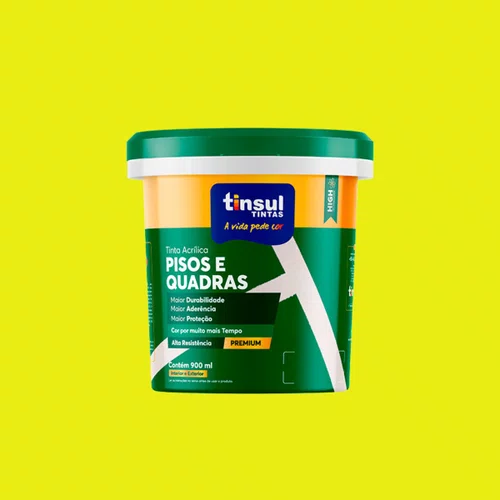 Tinta para Pisos e Quadras Amarelo 900ml | Tinsul