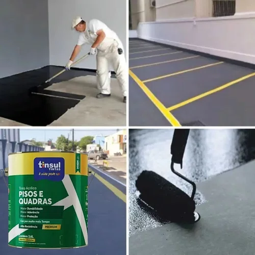 Tinta para Pisos e Quadras Preto 3,6l | Tinsul