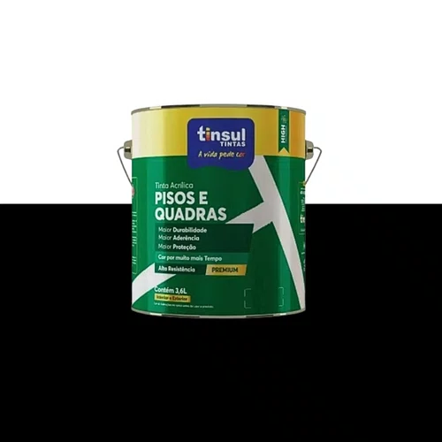Tinta para Pisos e Quadras Preto 900ml | Tinsul
